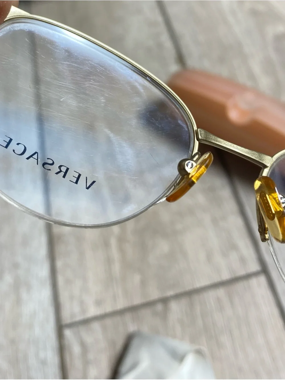 Versace VE1247 Black and Gold Cat Eye Semi-Rimless Eyeglasses Frame 52-17